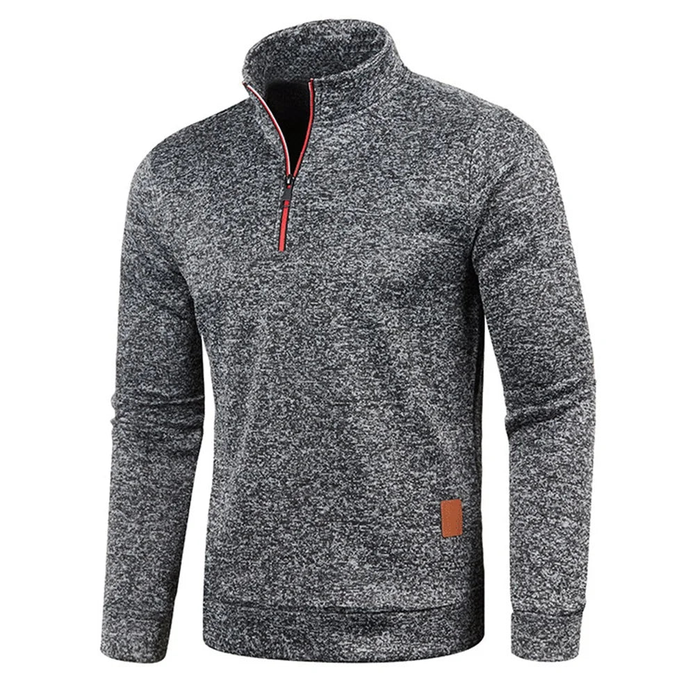 Men's Sweatshirts Half Zipper Pullover Male Long Sleeve Flleece Sweater Standcollar Snowflakes Hoodies Men Clothes - Matrix Studios