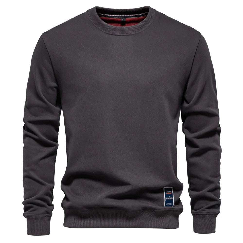 AIOPESON Cotton-blend Mens Crew Neck Solid Color Sweatshirts Pullover Casual Sport Sweatshirt for Men - Matrix Studios