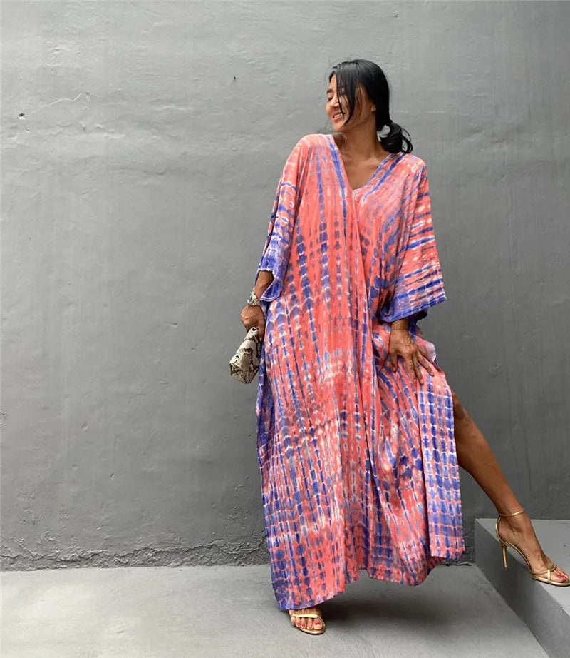 Plus Size Women Beachwear Long Beach Coverups Kaftan Casual Caftan Dress Swimwear cover ups - Matrix Studios