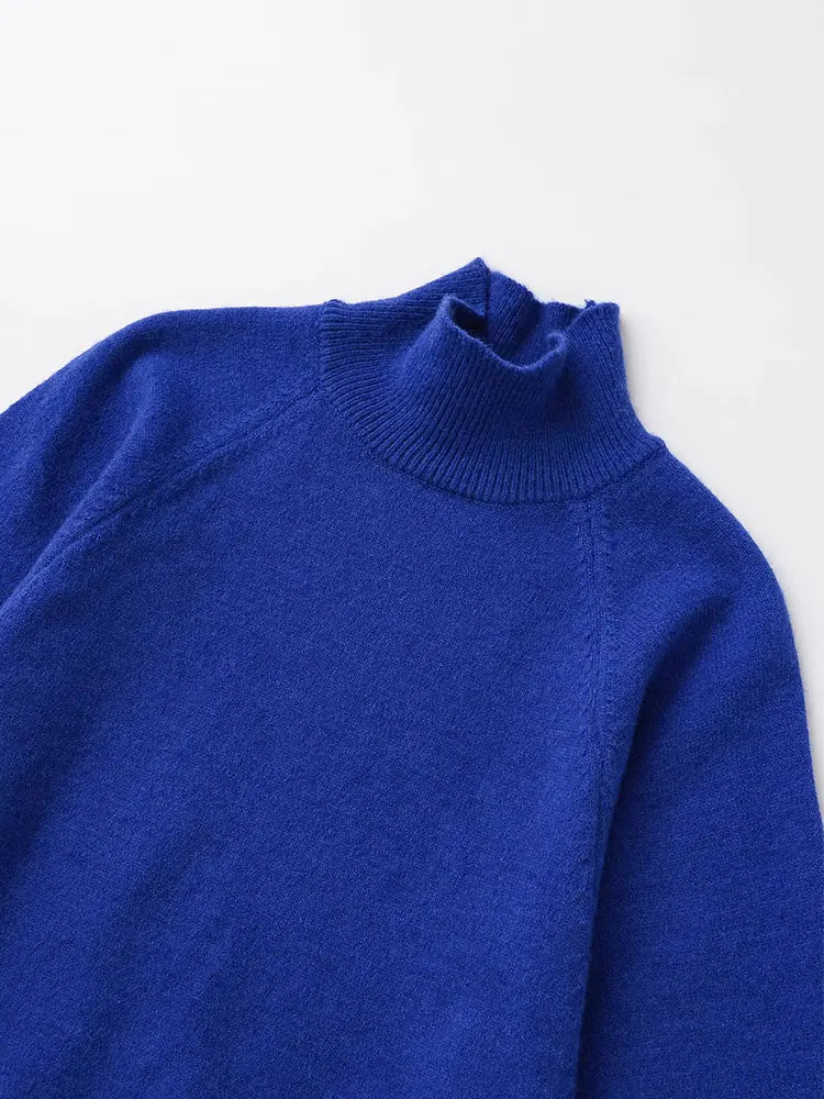 NLZGMSJ Casual Knitted Women Loose Sweater Autumn Long Sleeve Half High Collar Oversize Pullovers Female Warm Sweater Y2K - Matrix Studios