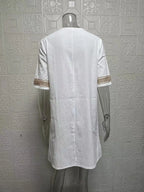 Customizable Women Dress Summer Sexy V-neck Casual Solid Dress - Matrix-studios.com