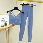 TRY TO BN Yoga Set 2 Piece Sport Bra High Waist Leggings Women's Tracksuit Fitness Tummy Control Squat Proof Workout Gym Clothes - Matrix-studios.com