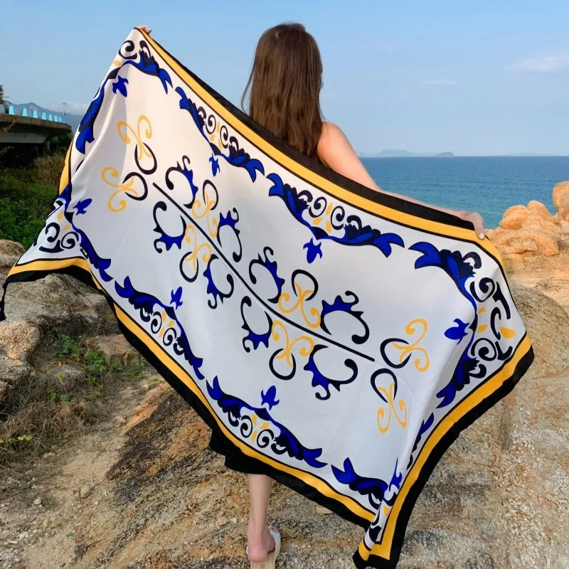 23 Styles 90x180cm Travel Beach Pareo Sunscreen Cover-Ups Women Large Dress Bikini Bathing Brazilian Swimwear Sarong Wrap Scarf - Matrix Studios