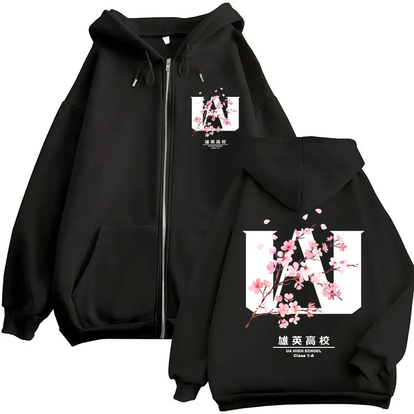 Japan Anime My Hero Academia Zip Up Hoodies Harajuku Fashion Manga Vintage Sweatshirt Men Women Fleece Oversized Tracksuit Coats - Matrix Studios