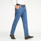 2021 Thick Cotton Fabric Relaxed Fit Brand Jeans Men Casual Classic Straight Loose Jeans Male Denim Pants Trousers Size 28-40 - Matrix Studios