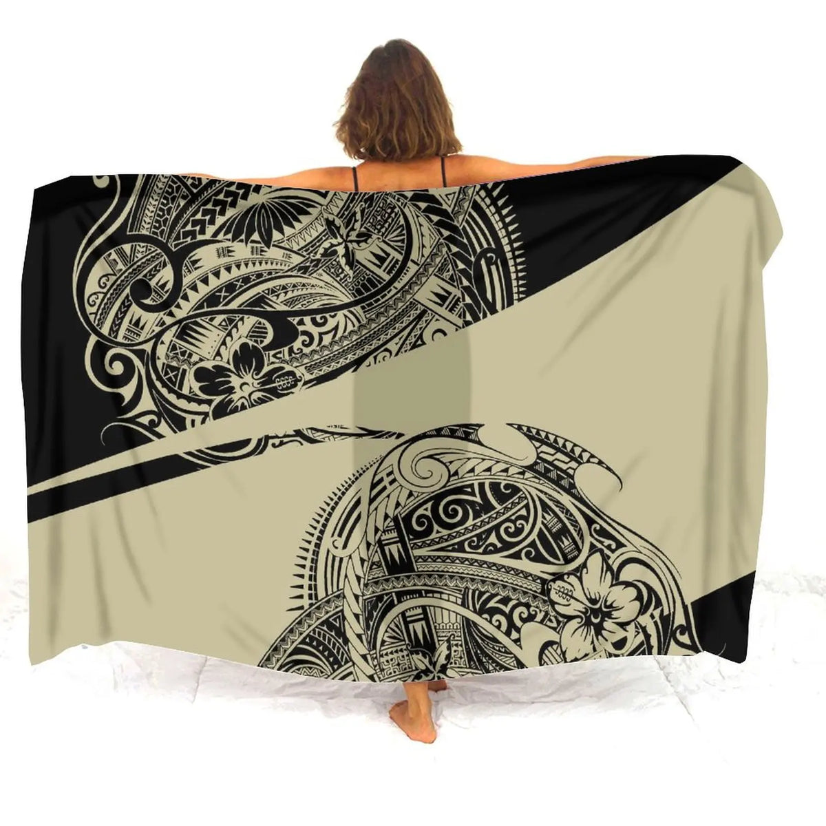 Tax Free Retro Tribal Ethnic Polynesian Women Seaside Sexy Style Sarong Soft And Comfortable Fabric Samoan Pattern Print Design - Matrix Studios