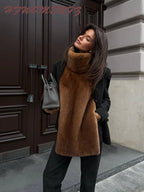 Faux Fur Sleeveless Women Waistcoat Furry High Collar Loose Lady Tank 2025 Autumn Winter All Match Solid Soft Warm Female Vest - Matrix Studios