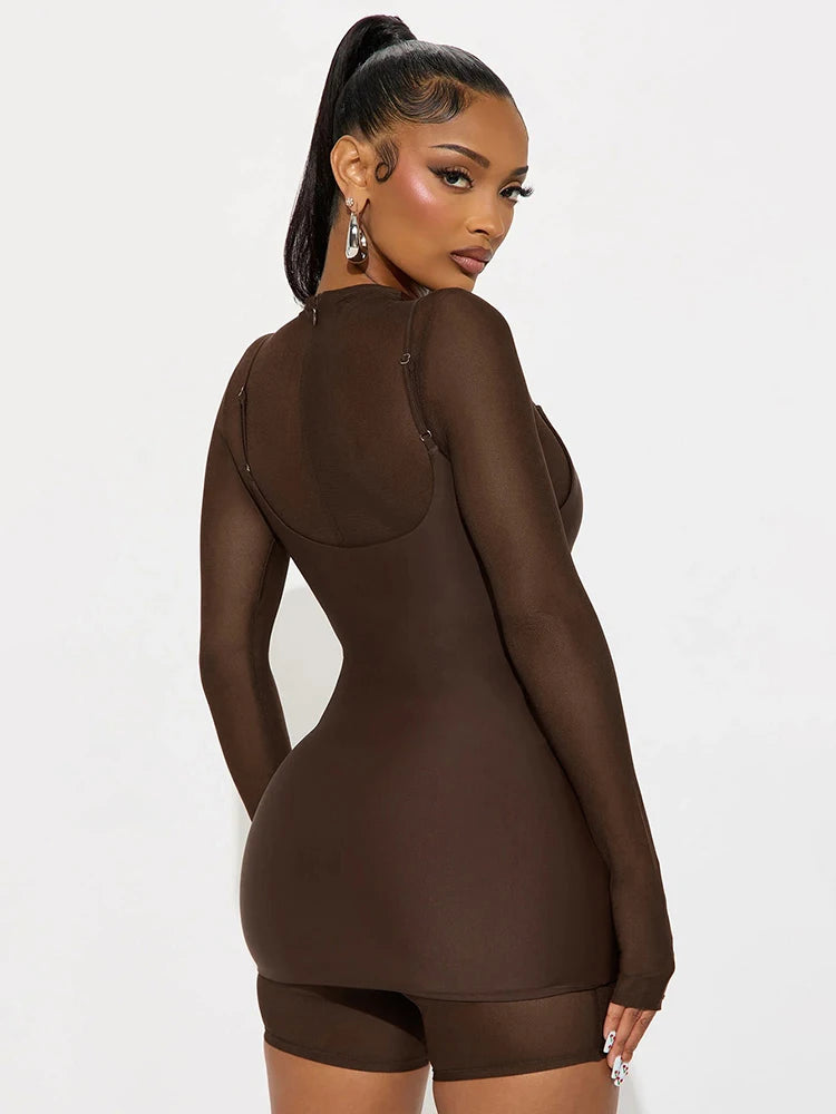Weird Puss Sexy Romper+Dress Women Sexy Adjustable Strap Tight Midnight Club Hipster Skinny Stretch Autumn Fashion Mini Bodycon - Matrix Studios