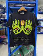 26SS Y2K High Quality American Retro Trendy Fashion Tops Satoshi Nakamoto hotfix rhinestone logo 100% cotton large size loose Men's Women's T-Shirt - Matrix-studios.com
