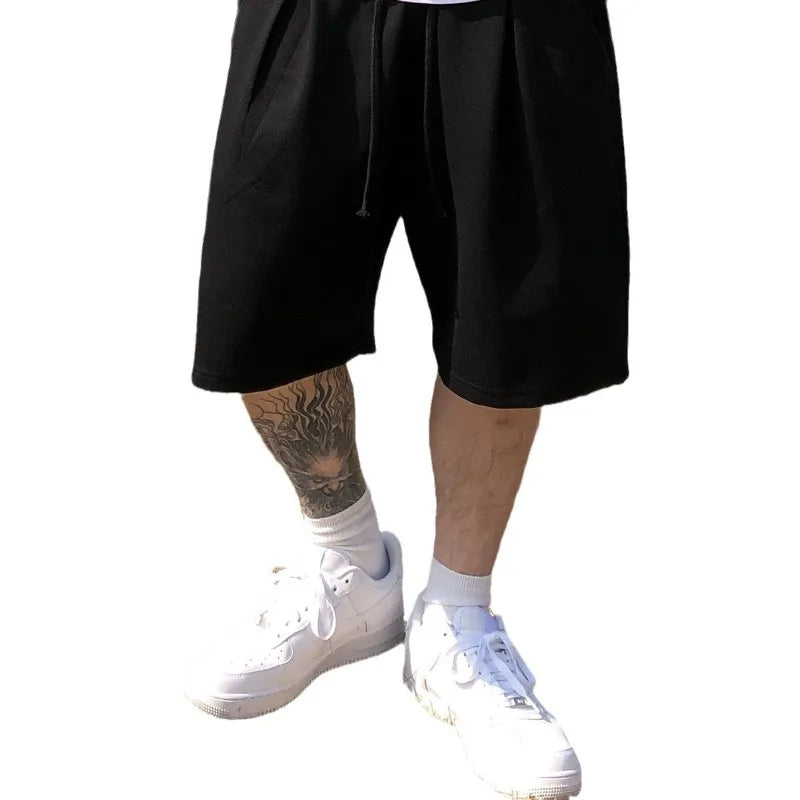 Men's Summer Quick-Dry Loose Workout Shorts Streetwear Hip-Hop Gym Fitness Elastic Waist Casual Short Pants for Running Training