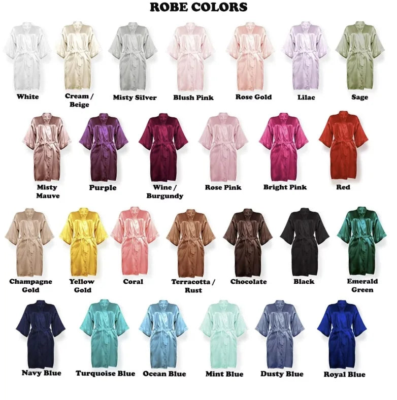 Nightgown Soft Bathrobe Short Women's Lounge Bride Bridesmaid Morning Gown Solid Color Wedding Party Silky Robes Summer - Matrix-studios.com
