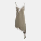 Satin Sexy Lace Spliced Short Sling Dress Women Sleeveless Backless Asymmetric Sexy Party Dresses 2026 Summer Lady Dress ﻿ - Matrix-studios.com