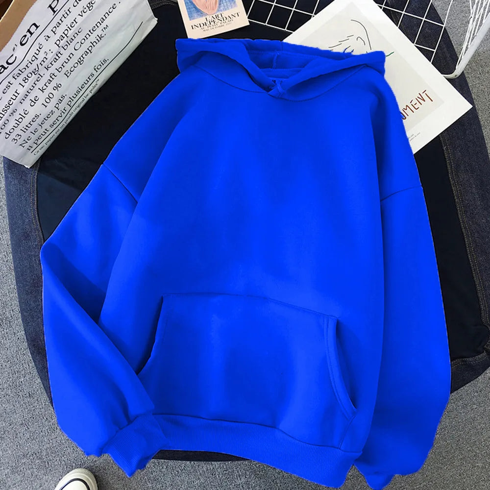 Unisex Oversized Hoodie Minimalist Solid Color French Pullover Women Streetwear Essentials Unisex Couple Hooded Sweatshirt - Matrix Studios