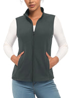 TACVASEN Fleese Sleeveless Vests Womens Fall Winter Thermal Hiking Golf Waistcoats Soft Casual Outerwear Zip Jackets 4 Pockets - Matrix Studios