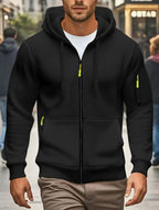 Men Autumn and Winter New Hoodies Long Sleeve Sweatshirt Pocket Zipper Design Hooded Sweatshirt Men Sportswear Casual Jacket - Matrix Studios