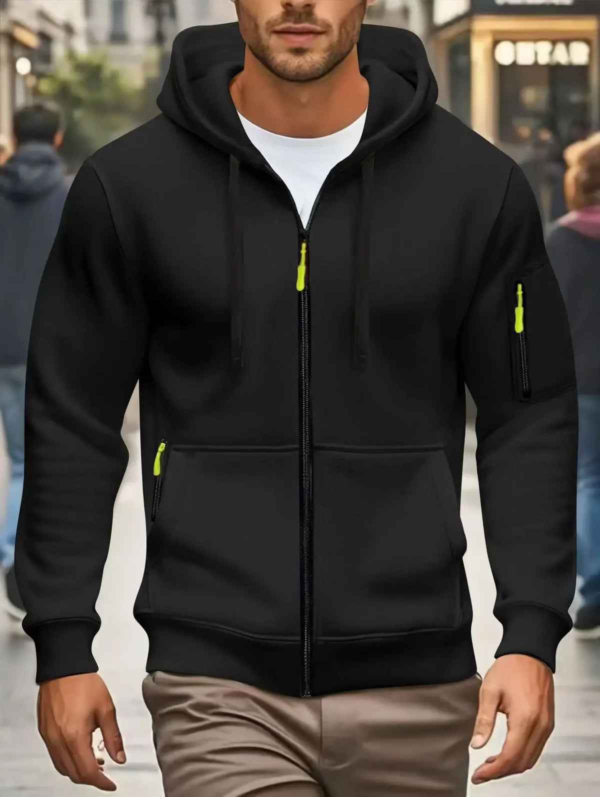 Men Autumn and Winter New Hoodies Long Sleeve Sweatshirt Pocket Zipper Design Hooded Sweatshirt Men Sportswear Casual Jacket - Matrix Studios