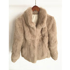Natural Rabbit Fur Coat Women Winter Jacket Real Leather And Fur Bolero Women's Clothing Female Outerwears With 2025 Black Cold - Matrix Studios