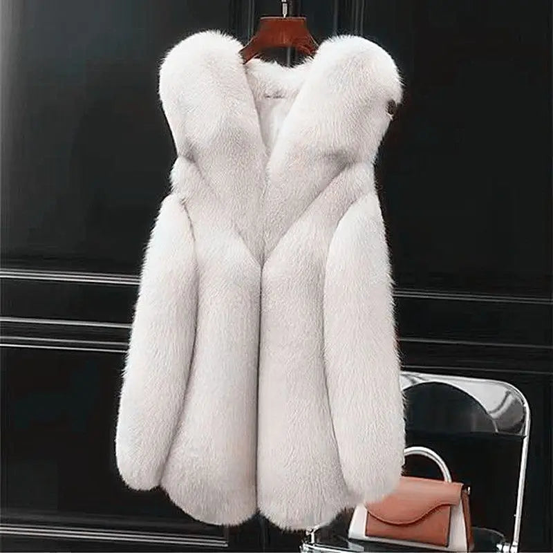 2025 Women Autumn Winter New Imitation Fox Fur Vest Jacket Female Mid-Length Vest Women Grace Fashion Young Coat - Matrix Studios