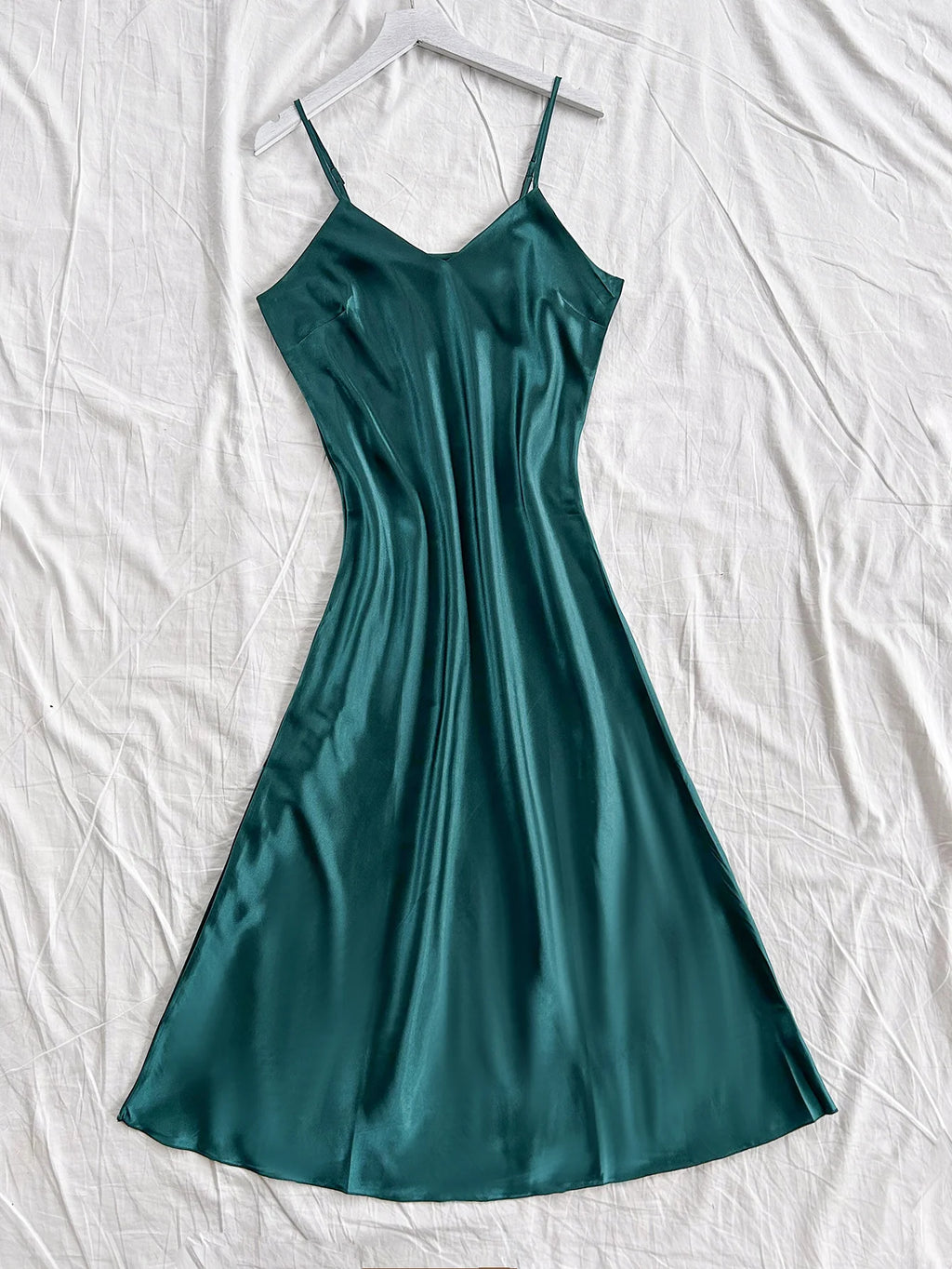 Elegant Women's Nightdress Sexy Comfortable Long Slip Dress Solid Color Pajamas For Women - Matrix-studios.com