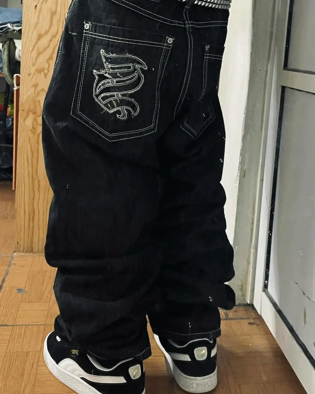 Y2K Hip-hop Stitching Fashion Joker Retro Jeans Female Korean Casual Simple Dress Essential Wide-leg Pants Loose  Joker Overalls - Matrix-studios.com
