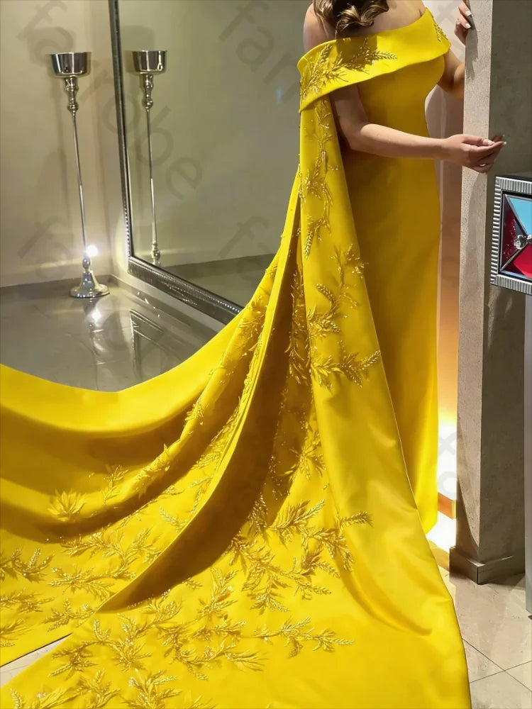 Customized Ankle Length Sheath Evening Party Gowns Women Beaded Applique Long Wrap Prom Dresses Zipper Back Vestidos Des - Matrix Studios