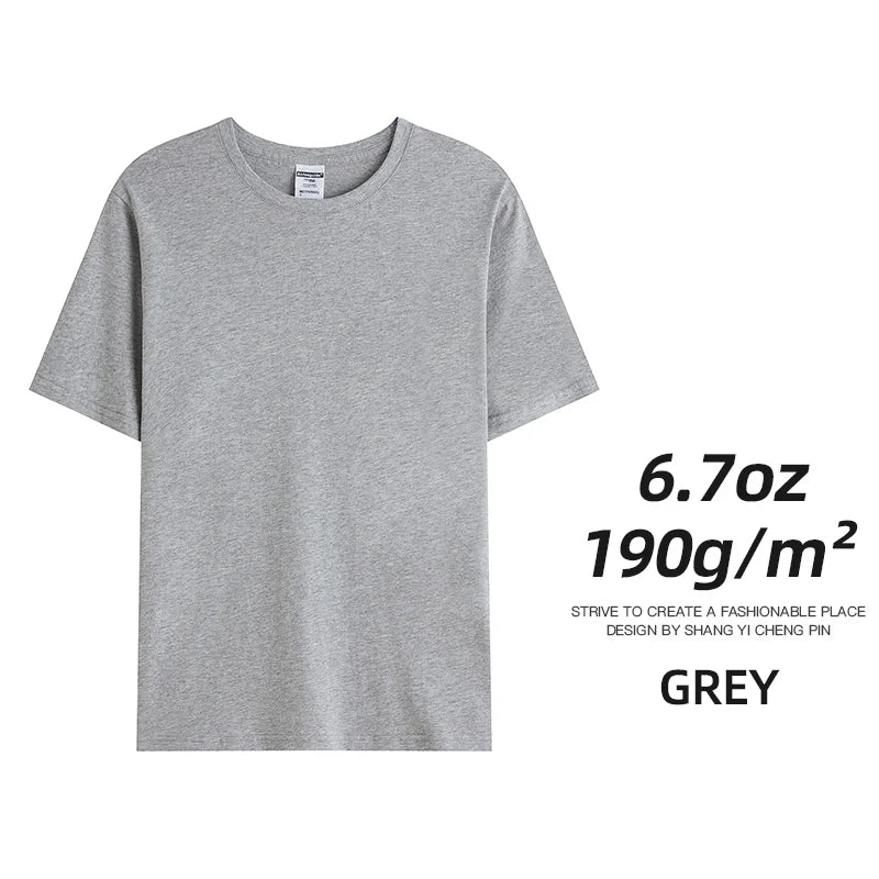 6.7oz 190gsm Combed Cotton Tees Tshirts Mens Solid Tops Woman Male Custom Team Uniform Class Clothes Summer Brand Customization - Matrix Studios