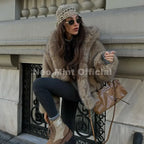 Neo Mint Exclusive Women Winter Hooded Faux Fur Coat Chic Street Fashion Girls Fluffy Fox Fur Jacket Thick Warm Shaggy Overcoat - Matrix Studios