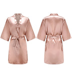 Women's Pure Short Silky Robes Bridesmaid Bride Party Satin Robes Sleepwear