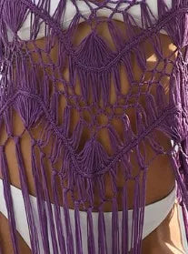 Beach Cover Ups for Swimwear Women Sexy Hand Hook Hollow Out Sunscreen Shirt with Long Tassel Beach Cover - Matrix Studios