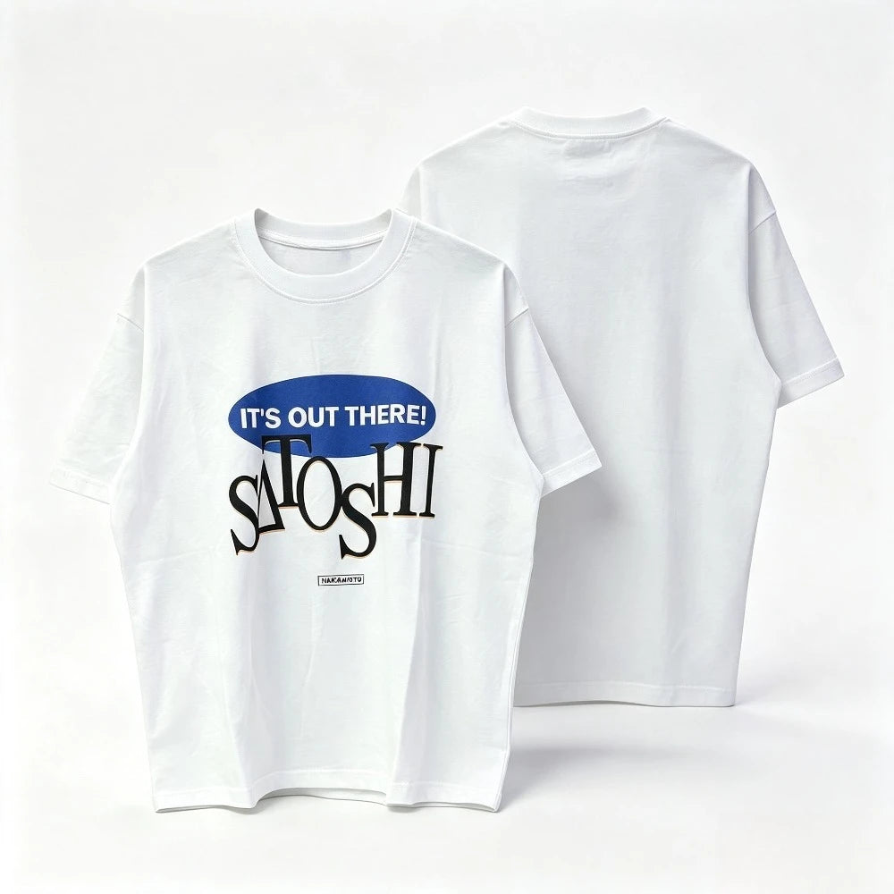 Satoshi Nakamoto Letter Print Crew Neck T-shirt Men Vintage Loose Short Sleeve Casual Streetwear Basic Tee Multiple Styles - Matrix-studios.com