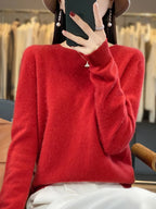100% Merino Wool Sweater Women O-neck Cashmere Knitwear Female Pullover Autumn Winter Casual Tops Solid Color Soft  Clothing - Matrix Studios