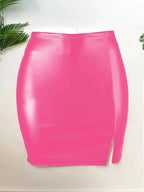 Sexy High Waist Wrapped Hip Skirt Women Leather Black Comfortable Split Short Lady Skirt Party Dress Nightclub - Matrix-studios.com