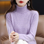 100% Merino Wool Cashmere Sweater Women Knitted Sweater Turtleneck Long Sleeve Pullovers Autumn Winter Clothing Warm Jumper Tops - Matrix Studios