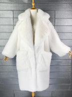 Lautaro Winter Long Oversized Pink Thick Warm Soft Shaggy Fluffy Faux Fur Coat Women Pockets Lapel Loose Sweet Cute Fashion 2022 - Matrix Studios
