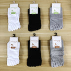 Unisex Toe Socks Men and Women Five Fingers Socks Breathable Cotton Socks Sports Running Solid Color Black White Grey happy Soks - Matrix Studios