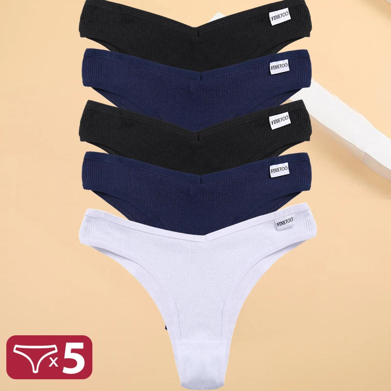 5PCS/Set Cotton Lingerie Panties Sexy Underwear Women Briefs Tangas Female Underpants Pantys Thong Panties Bikini Solid 13 Color - Matrix Studios