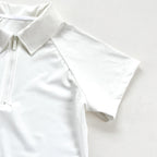 Women's Short - Sleeve Polo Shirts: White and Navy Blue Options Available, Half - Zip Collar for Both Style and Comfort 。 - Matrix-studios.com