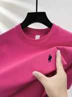 100% pure cotton short sleeve round neck men's T-shirt hot selling luxury brand summer exquisite pony embroidery breathable top - Matrix Studios