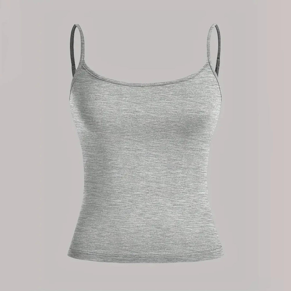 Women Tank Top Strap Slim Top for Summer Fashion Versatile Casual Breathable Micro Elastic Fabric Sleeveless Strap Top - Matrix-studios.com
