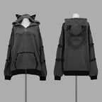 Streetwear Harajuku Hoodies Jackets Women's Clothing Hooded Punk Zipper Coat Japanese Rivet Print Fashion Casual Y2k Sweatshirts - Matrix Studios