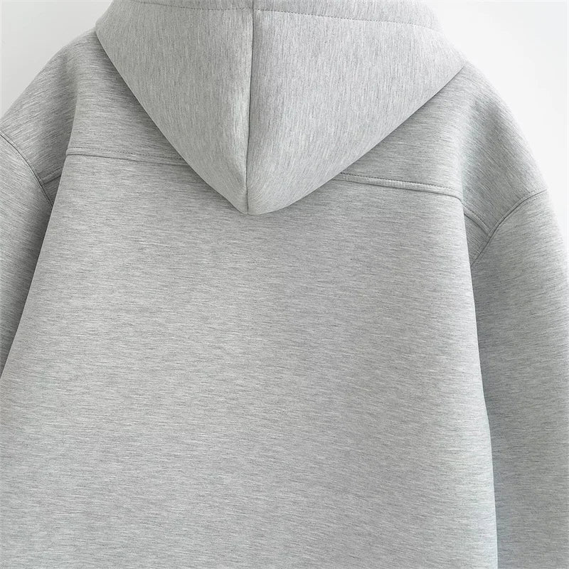 KEYANKETIAN Winter New Women's Zipper Hoodie High Street Unisex style Double Pockets Oversize Loose Sweatshirts Outerwear Top - Matrix Studios