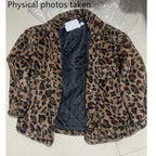 Winter Leopard Print Jacket Women's Stand collar Warm Parkas Outwear 2026 New Autumn Winter Korean Female Loose Faux Fur Coats - Matrix Studios