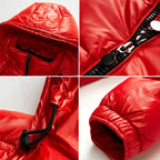 Winter Mens Shiny Down Parkas Coats Man Mountain Ski Cotton Thermal Coats Men Thick Windbreaker Hooded Jacket Clothing - Matrix Studios