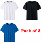 Plus Size T-shirt Men for 110-175kg Pack of 1/3 Breathable Quick Dry Tees Big Oversized Round Neck Short Sleeve Sport T-shirt - Matrix Studios