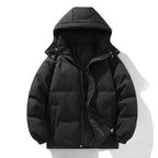Winter Mens Warm Down Padded Jackets Fashion Man Cotton Windbreaker Hooded Parkas Men Loose Thermal Thick Zipper Coats Clothing - Matrix Studios