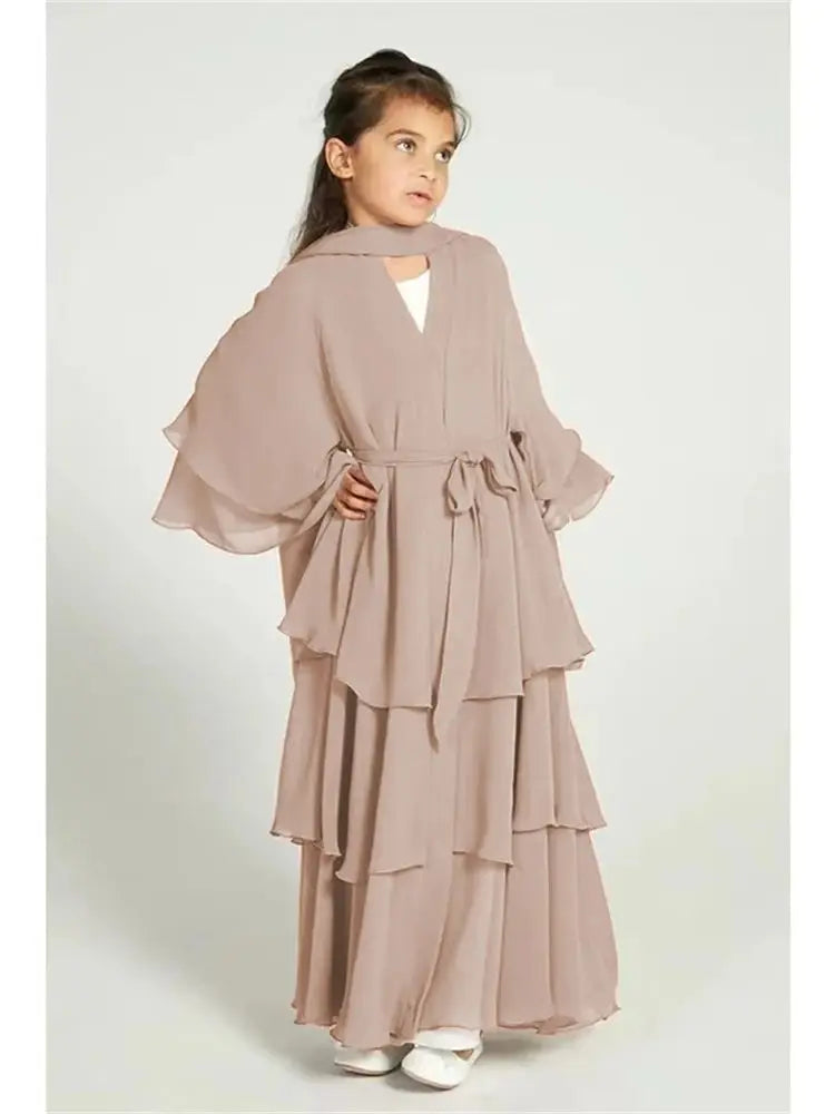 Ramadan Niqab Khimar Chiffon Kids Muslim Abaya Dubai Turkey Islam Dress Prayer Clothes For Women Kebaya Robe Femme Musulmane - Matrix-studios.com