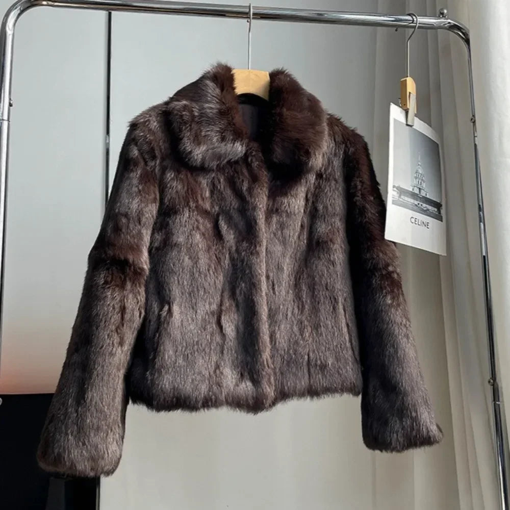 2025 New Natural Rabbit Fur Coat Women Autumn Winter Jacket Real Leather and Fur Women's Clothing Female Outerwear Real Fur Lady - Matrix Studios