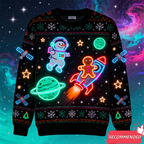 Fake Neon Light 3D Printed Ugly Xmas Sweater For Women Men Clothes Merry Christmas Snowman Funny Santa Jesus Pullovers Tracksuit - Matrix Studios