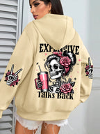 Expensive Talks Back Funny Printing Womens Hoodie Loose Multicolor Pullovers Fleece Autumn Sportswear Casual Pocket Hoody - Matrix Studios