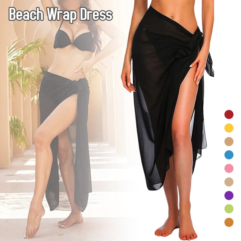 Summer Sexy Beach Skirts Women Beach Wear Chiffon Beach Wrap Skirt Towel Long Sarong Cover Up Sexy Bikini Scarf - Matrix Studios